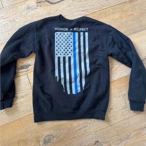 Black Honor Respect thin blue line Sweater